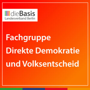 Schild der Fachgruppe Direkte Demokratie und Volksentscheid