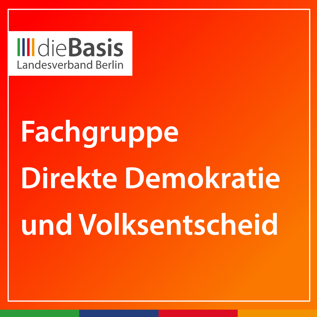 Schild der Fachgruppe Direkte Demokratie und Volksentscheid