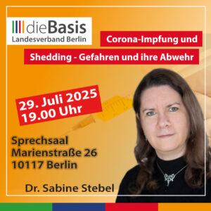 Vortragsankündigung Dr. Sabine Stebel am 29. Juli 2025 im Sprechsaal in Berlin