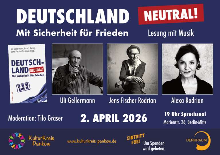 Veranstaltungshinweis Kulturkreis Pankow Deutschland Neutral!