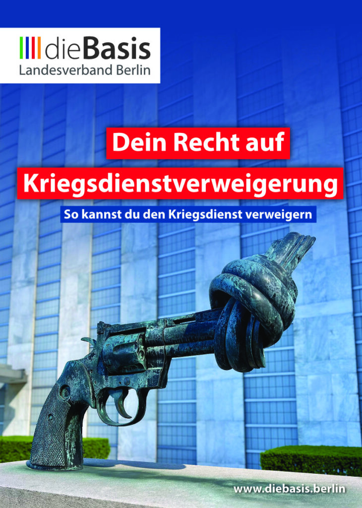 Titelseite der Broschüre zur Kriegsdienstverweigerung
