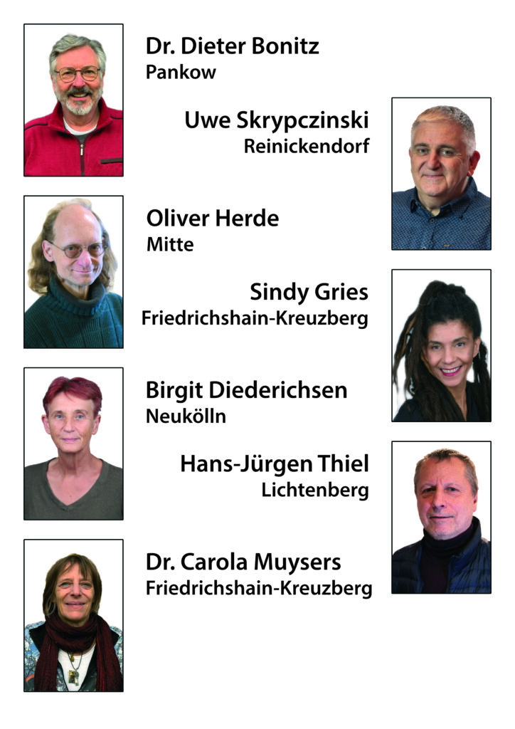 Kandidaten auf der Landesliste der Partei dieBasis zum Abgeordnetenhaus am 20. September 2026