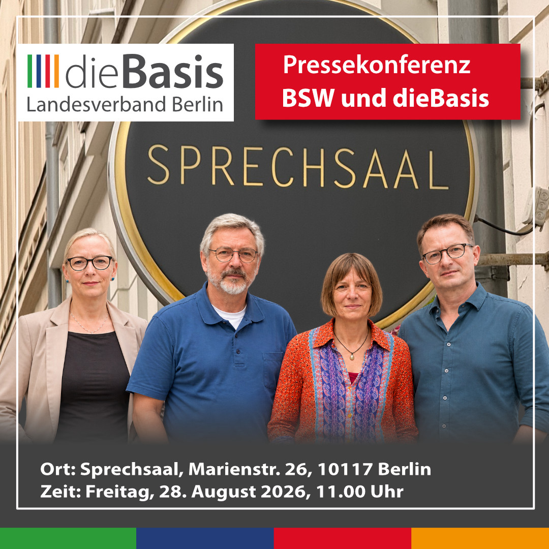 Pressekonferenz von BSW und dieBasis in Berlin