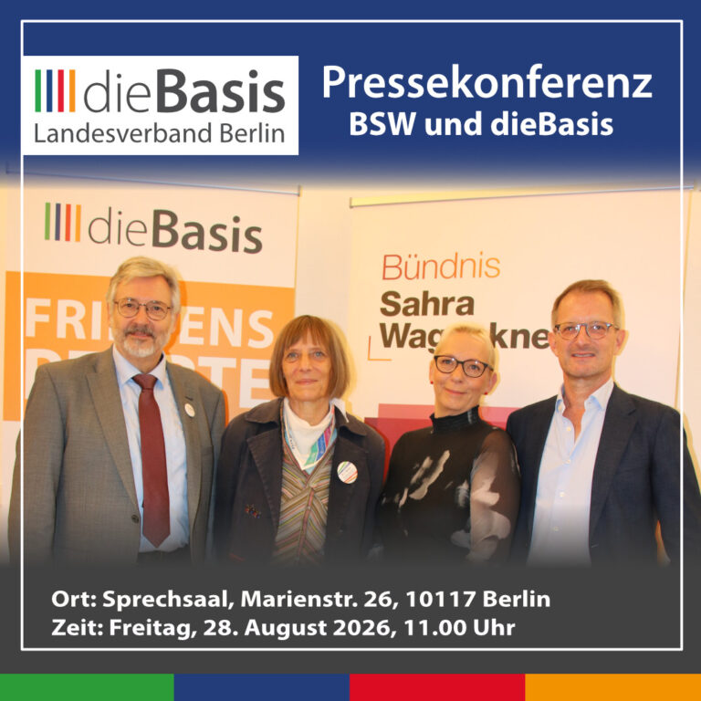 Beitragsbild Pressekonferenz BSW dieBasis am 28.08.2026